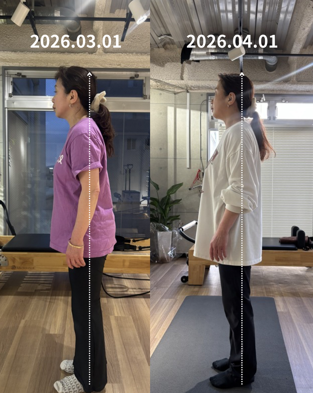 ÉLANのプライベートスタジオでインストラクターがマンツーマンでリフォーマーピラティスを指導する様子